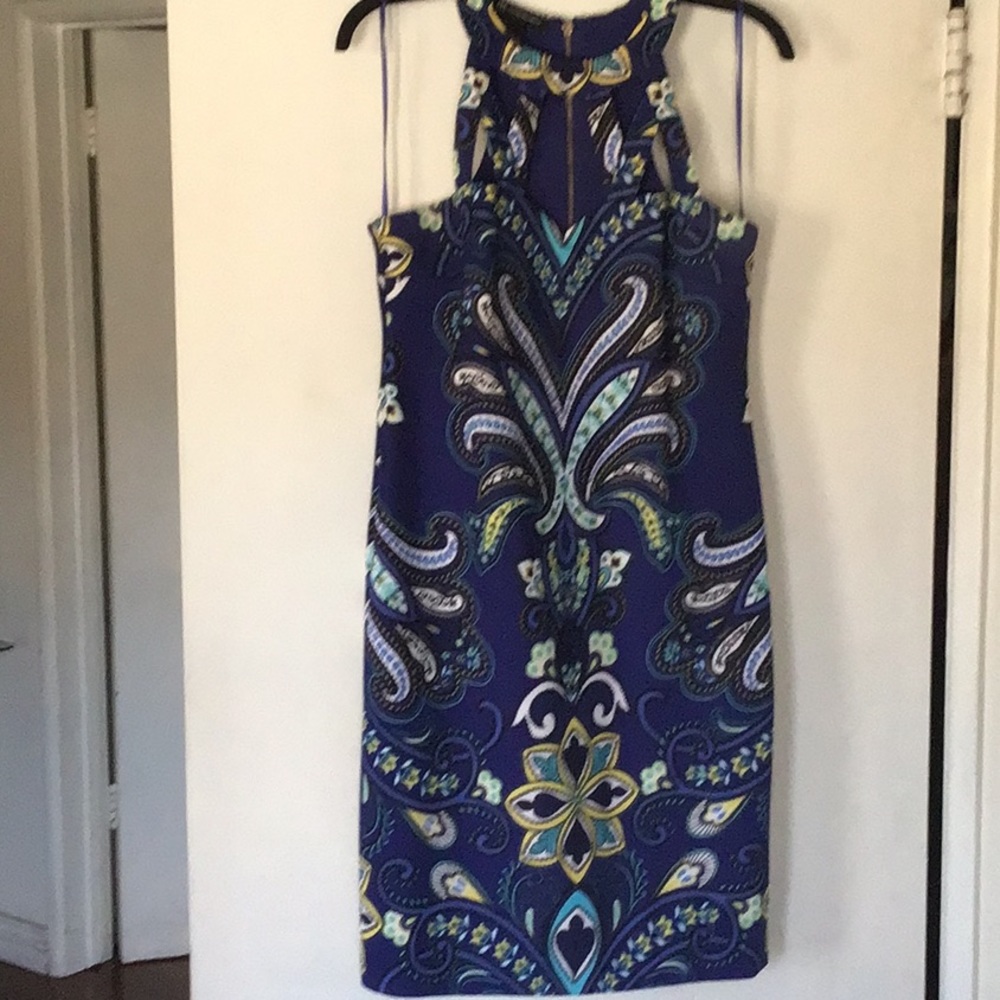 Inc cocktail shower dress beautiful neck detail back zipper size M new